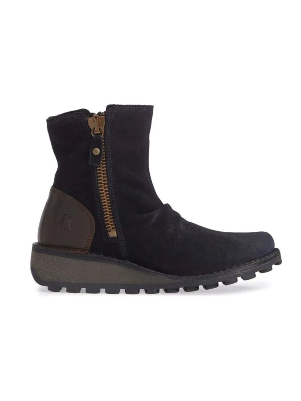 New! FLY London Mong944Fly Ankle Boot Black Suede Size 37 EU 7 US DD24